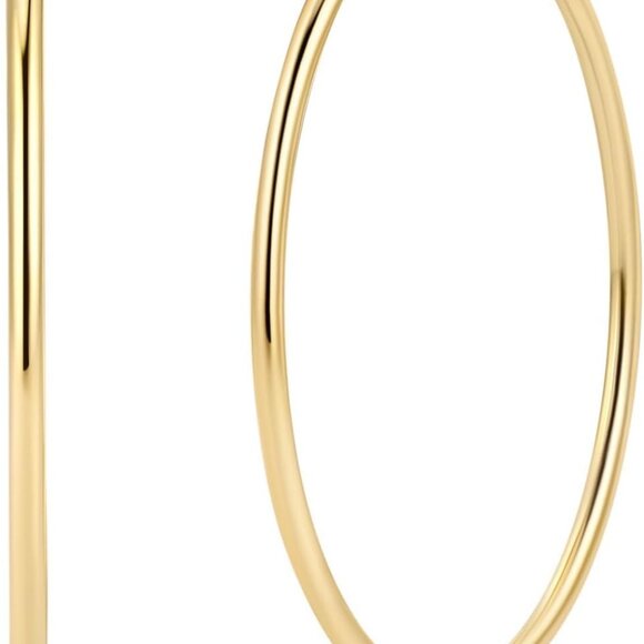 Sterling Silver Hoop Earrings Gold Plated Large 50mm Gentle for Sensitive Ears - Picture 1 of 7